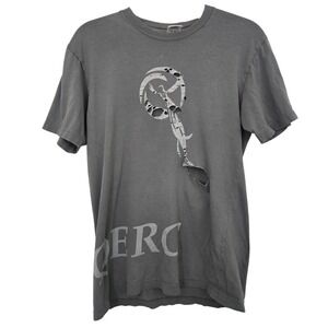 Y2K 2007 QERC Costa Rica Bird T-Shirt Mens M Grey Thrashed Cutout Custom
